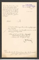 k.k. naturhistorisches Hofmuseum, Intendanzakten 1885-1896 (Hauer), Aktenzahl Z.285/1890, Seite 1